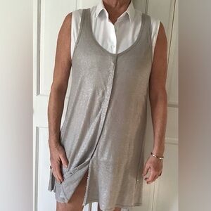 Alice+Olivia Silvery Sheer Linen Dress